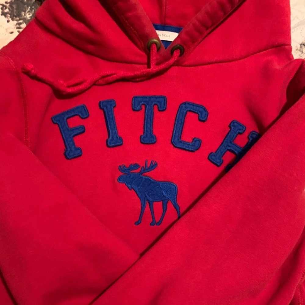 Men’s Abercrombie and Fitch Red hoodie